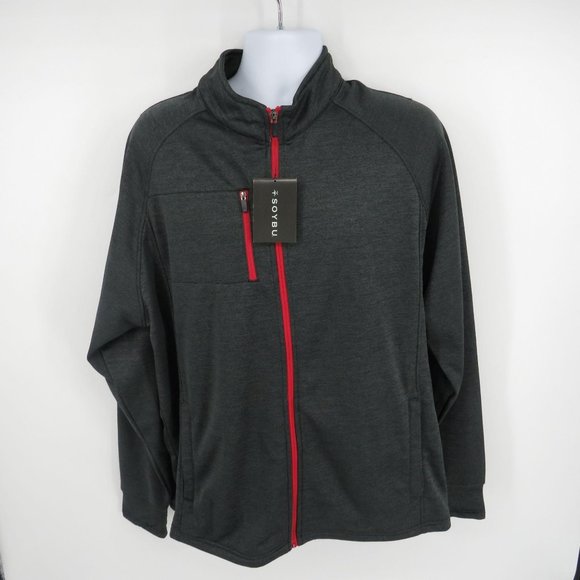 Soybu Apres Men's Dark Gray Fleece Jacket XXL NWT $50 - Picture 1 of 6